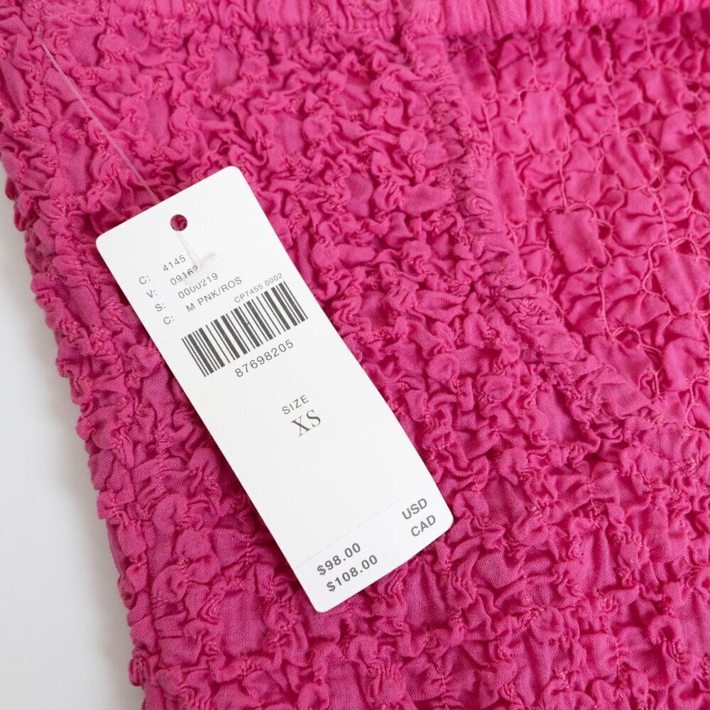 Anthropologie Strapless Smocked Cover Up Gauze Dress Hot Pink XS/ S - Picture 13 of 14